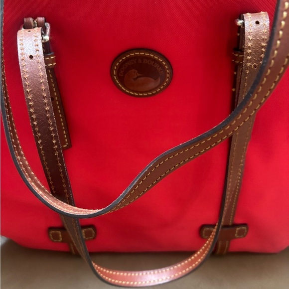Dooney and Bourke nylon east west shopper red tote - Picture 5 of 10